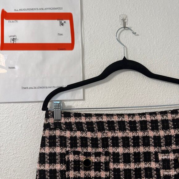 Maison d' Amelie Paris Tweed Mini Skirt Womens 8 Pink Black Clueless Preppy - Picture 5 of 5